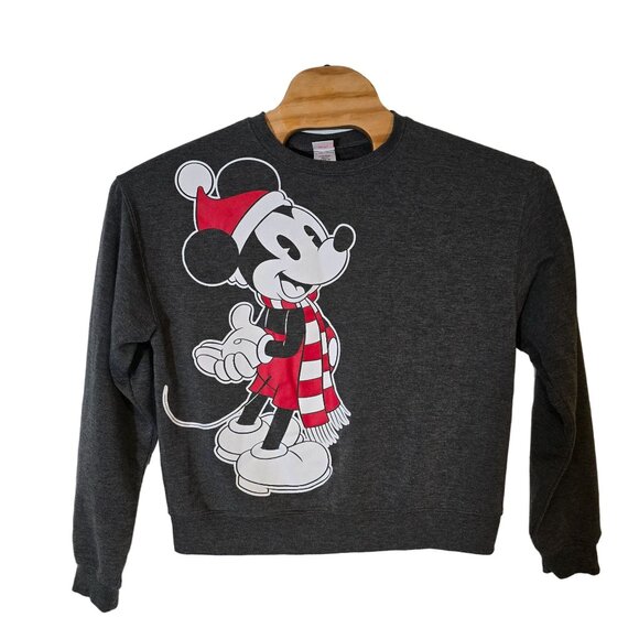 Disney Mickey Mouse Sweatshirt Medium Women's Gray‎ Long Sleeve - Picture 1 of 4